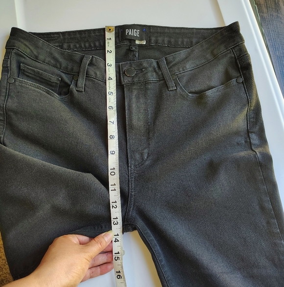 PAIGE Hoxton Ankle Skinny Jeans High Rise Women's Black Stretch sz 31. - Picture 6 of 17